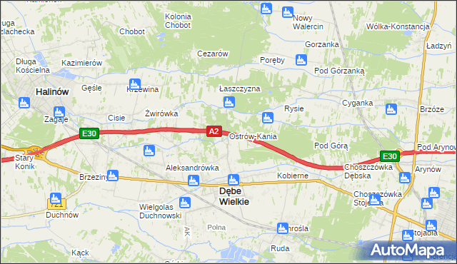 mapa Ostrów-Kania, Ostrów-Kania na mapie Targeo