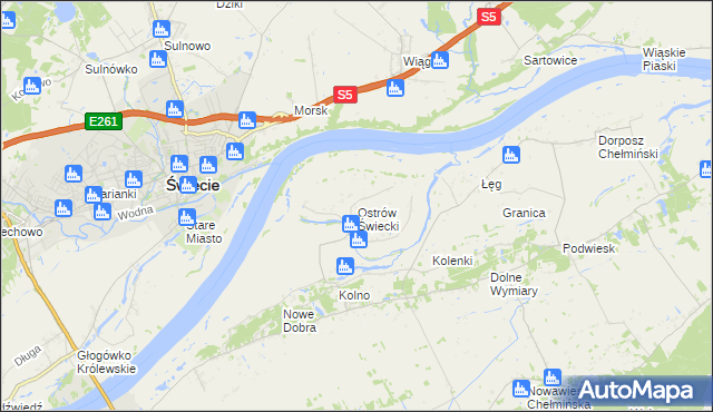 mapa Ostrów Świecki, Ostrów Świecki na mapie Targeo
