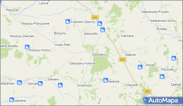 mapa Ostrożany, Ostrożany na mapie Targeo