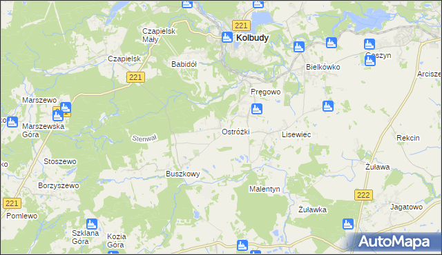 mapa Ostróżki, Ostróżki na mapie Targeo