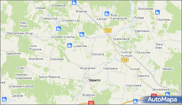 mapa Ostrożna, Ostrożna na mapie Targeo