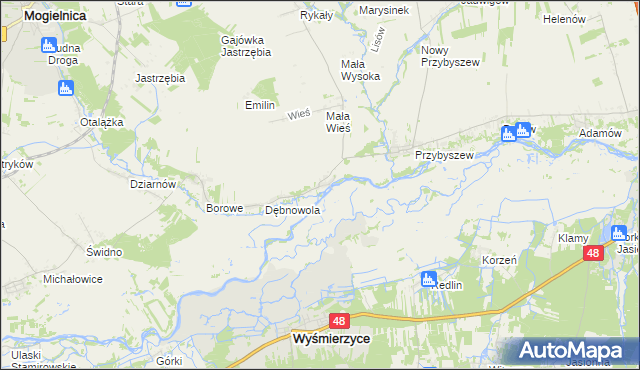 mapa Osuchów gmina Promna, Osuchów gmina Promna na mapie Targeo