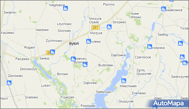mapa Oszczywilk gmina Bytoń, Oszczywilk gmina Bytoń na mapie Targeo
