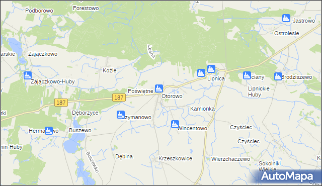 mapa Otorowo gmina Szamotuły, Otorowo gmina Szamotuły na mapie Targeo