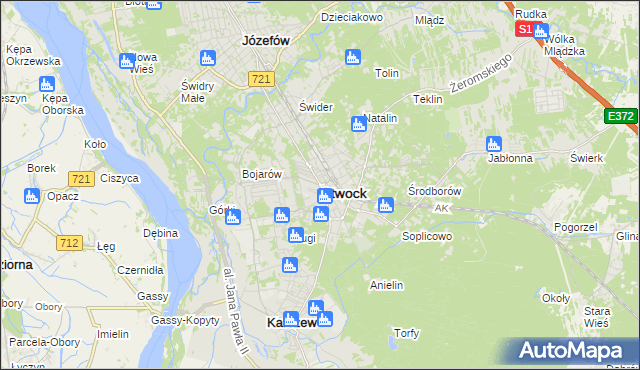 mapa Otwock, Otwock na mapie Targeo