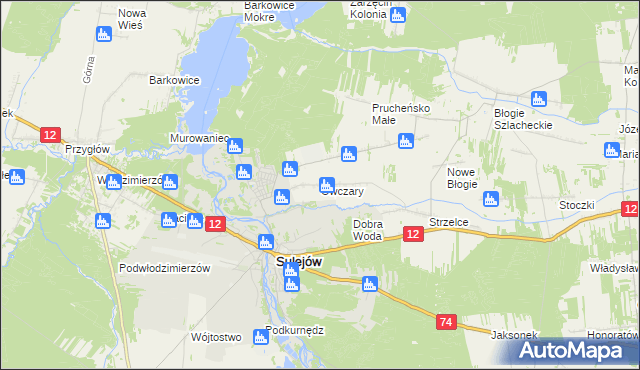 mapa Owczary gmina Mniszków, Owczary gmina Mniszków na mapie Targeo
