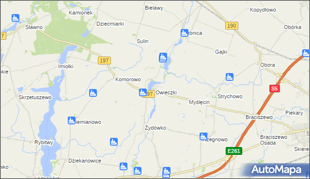 mapa Owieczki gmina Łubowo, Owieczki gmina Łubowo na mapie Targeo