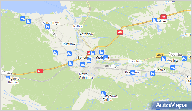mapa Ozimek, Ozimek na mapie Targeo