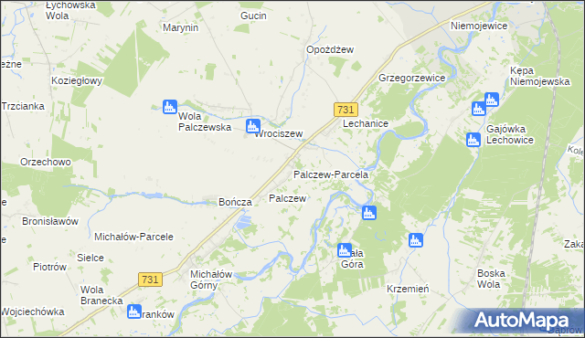 mapa Palczew-Parcela, Palczew-Parcela na mapie Targeo