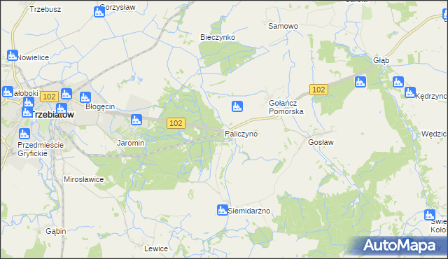 mapa Paliczyno, Paliczyno na mapie Targeo