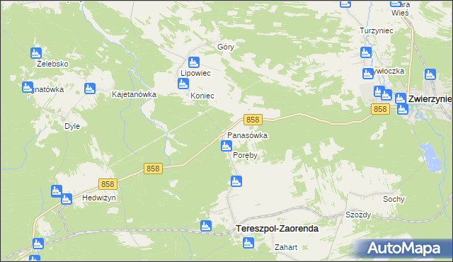 mapa Panasówka, Panasówka na mapie Targeo