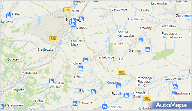 mapa Pantalowice, Pantalowice na mapie Targeo