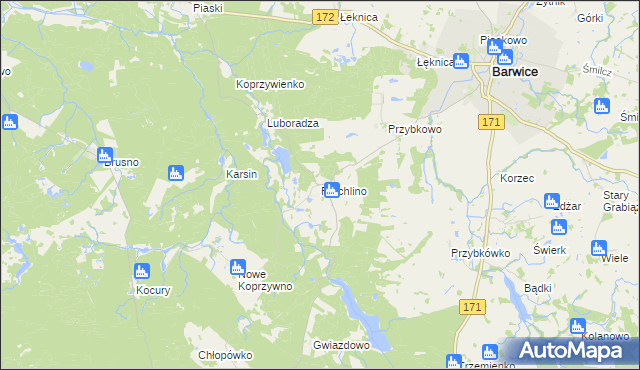 mapa Parchlino, Parchlino na mapie Targeo