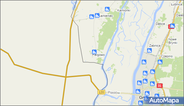 mapa Pargowo, Pargowo na mapie Targeo