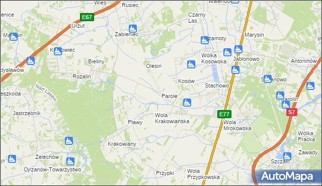 mapa Parole, Parole na mapie Targeo