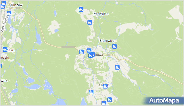 mapa Parowa gmina Osiecznica, Parowa gmina Osiecznica na mapie Targeo