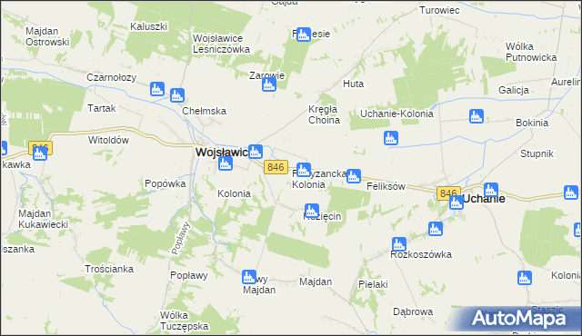 mapa Partyzancka Kolonia, Partyzancka Kolonia na mapie Targeo