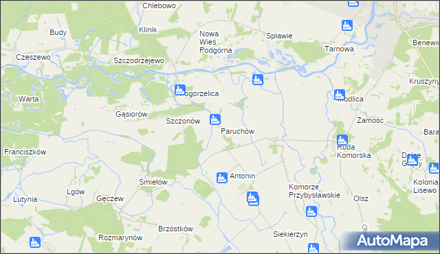 mapa Paruchów, Paruchów na mapie Targeo