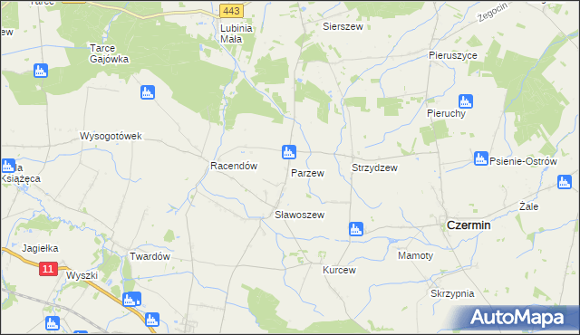 mapa Parzew, Parzew na mapie Targeo