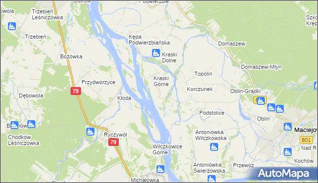 mapa Pasternik gmina Maciejowice, Pasternik gmina Maciejowice na mapie Targeo