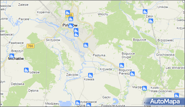 mapa Pasturka, Pasturka na mapie Targeo