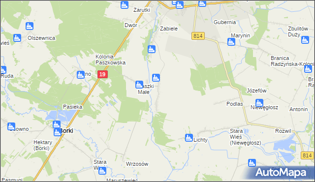 mapa Paszki Duże, Paszki Duże na mapie Targeo