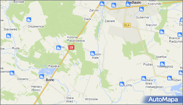 mapa Paszki Małe, Paszki Małe na mapie Targeo