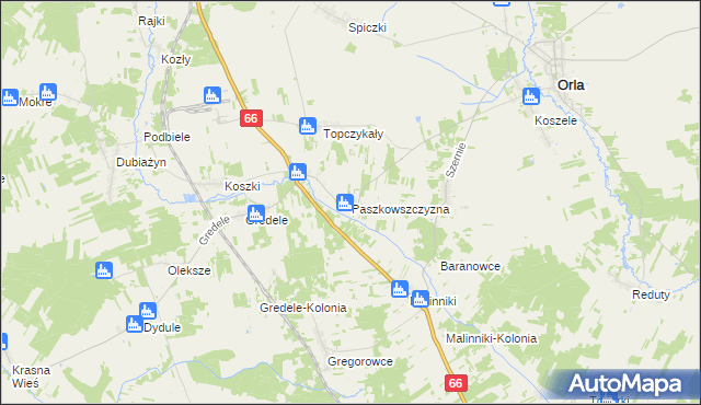 mapa Paszkowszczyzna, Paszkowszczyzna na mapie Targeo
