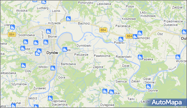 mapa Pawłokoma, Pawłokoma na mapie Targeo