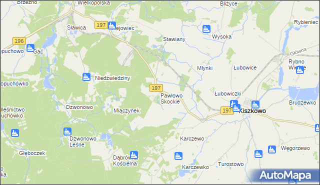 mapa Pawłowo Skockie, Pawłowo Skockie na mapie Targeo