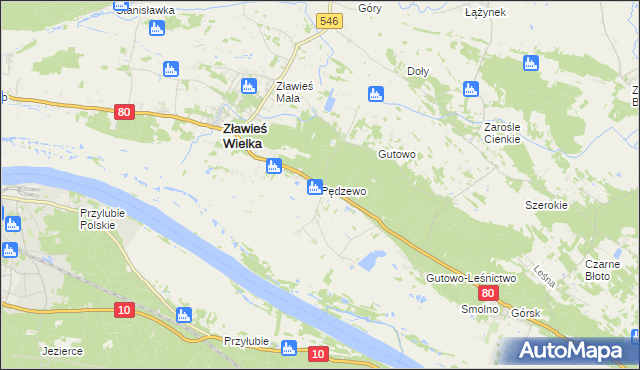 mapa Pędzewo, Pędzewo na mapie Targeo