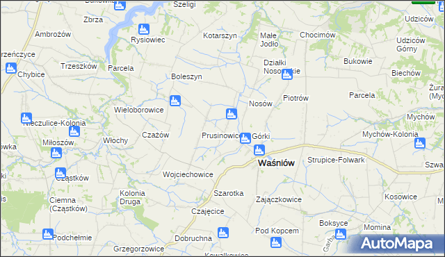 mapa Pękosławice, Pękosławice na mapie Targeo