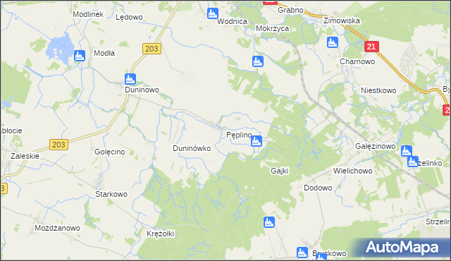 mapa Pęplino, Pęplino na mapie Targeo