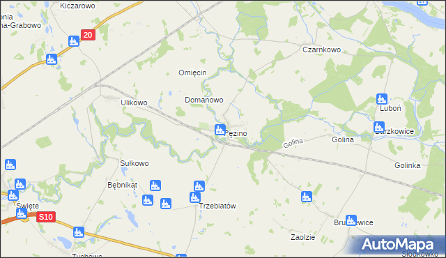 mapa Pęzino, Pęzino na mapie Targeo