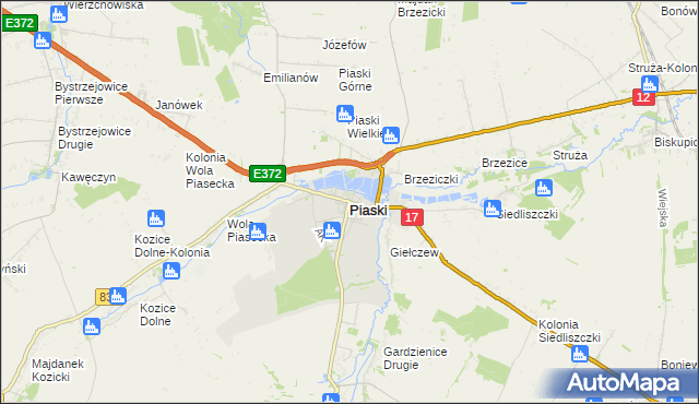 mapa Piaski powiat świdnicki, Piaski powiat świdnicki na mapie Targeo