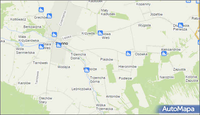 mapa Piasków, Piasków na mapie Targeo