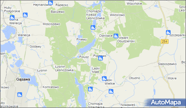 mapa Piastowo gmina Gąsawa, Piastowo gmina Gąsawa na mapie Targeo