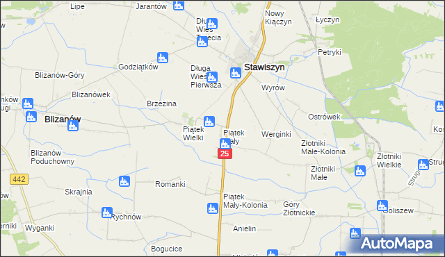 mapa Piątek Mały, Piątek Mały na mapie Targeo