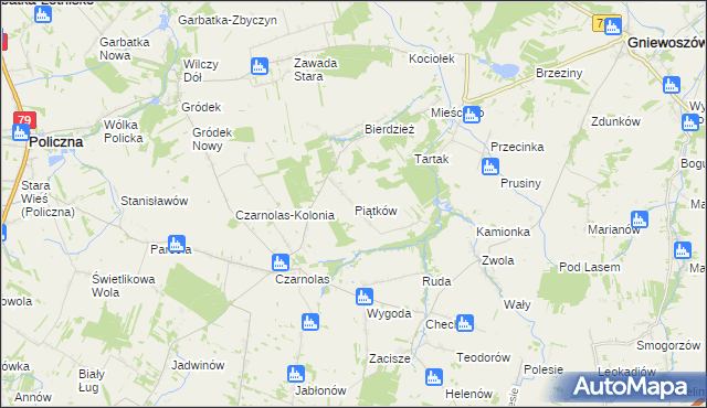 mapa Piątków, Piątków na mapie Targeo