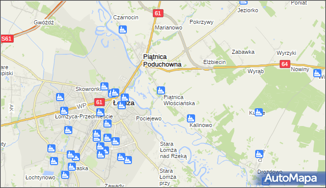 mapa Piątnica Włościańska, Piątnica Włościańska na mapie Targeo