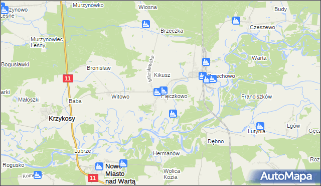 mapa Pięczkowo, Pięczkowo na mapie Targeo