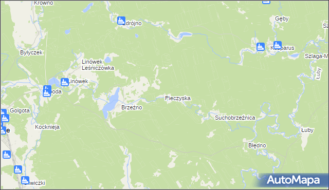 mapa Pieczyska gmina Osiek, Pieczyska gmina Osiek na mapie Targeo