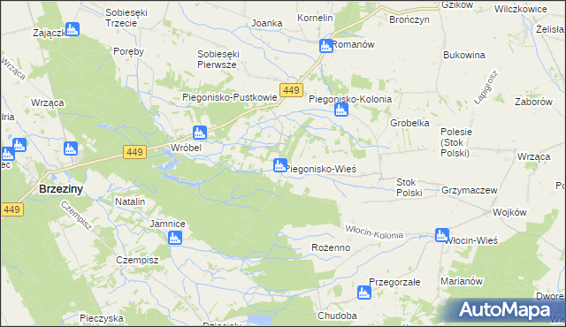 mapa Piegonisko-Wieś, Piegonisko-Wieś na mapie Targeo