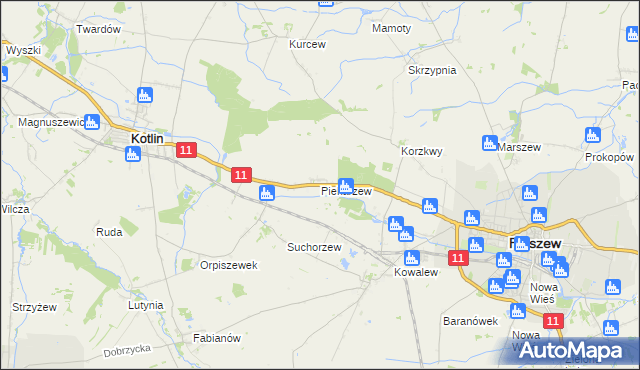 mapa Piekarzew, Piekarzew na mapie Targeo