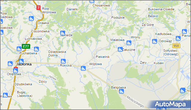 mapa Piekielnik, Piekielnik na mapie Targeo
