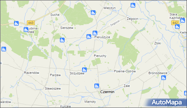 mapa Pieruchy, Pieruchy na mapie Targeo