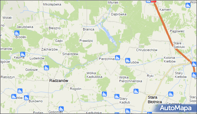 mapa Pierzchnia, Pierzchnia na mapie Targeo