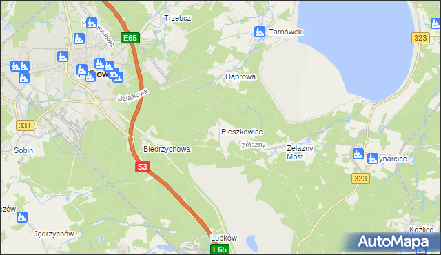 mapa Pieszkowice, Pieszkowice na mapie Targeo