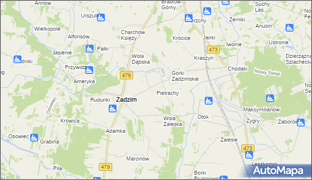 mapa Pietrachy, Pietrachy na mapie Targeo