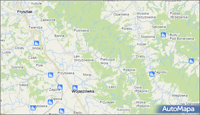 mapa Pietrusza Wola, Pietrusza Wola na mapie Targeo